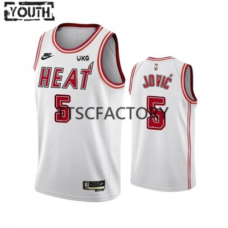 Maillot Basket Miami Heat Nikola Jovic 5 Nike 2022-23 Classic Edition Blanc Swingman - Enfant
